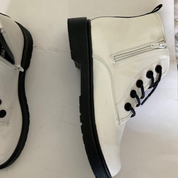 New White black Steve Madden combat boots platform chunky Y2K zip lug sole sz 5 - Picture 8 of 16